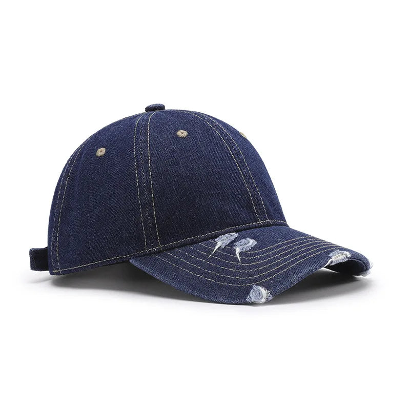 Unisex Washed Soft Top Vintage Curved Brim Distressed Baseball Cap