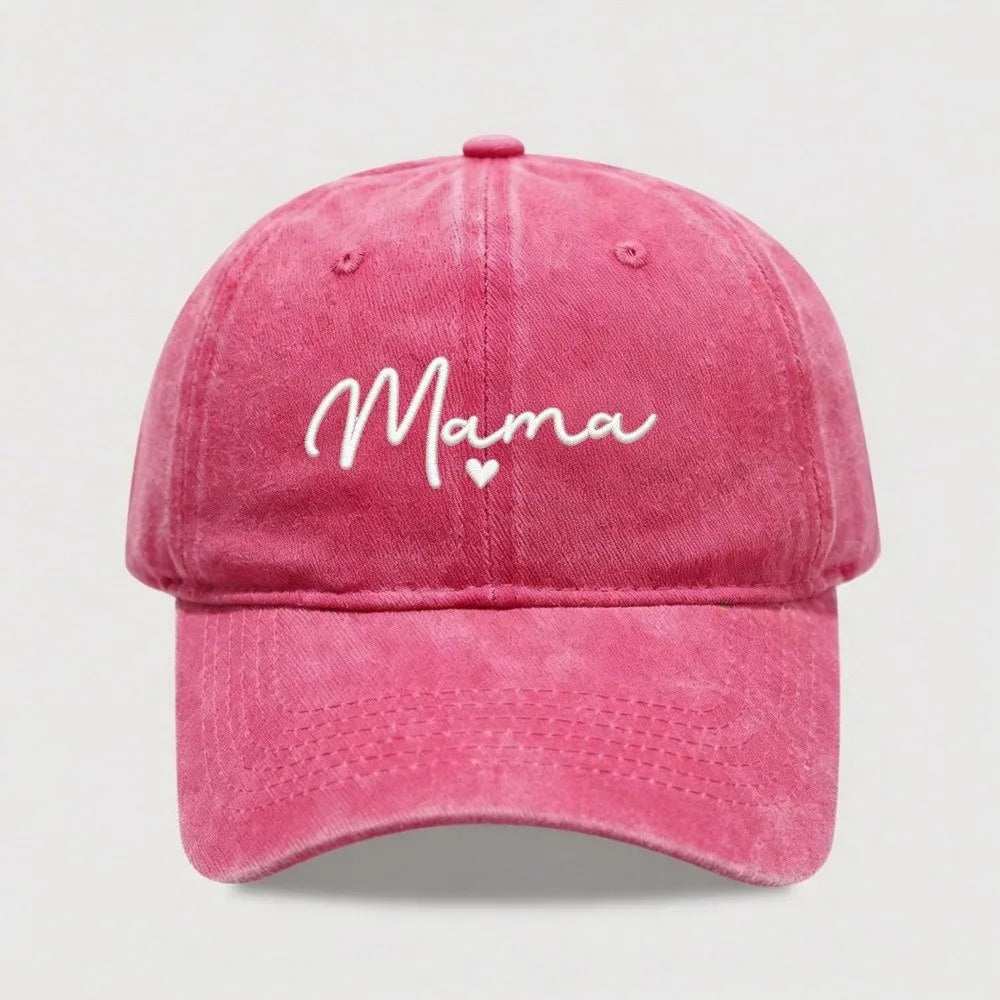 Fashion Washed Cotton Mama Heart Caps