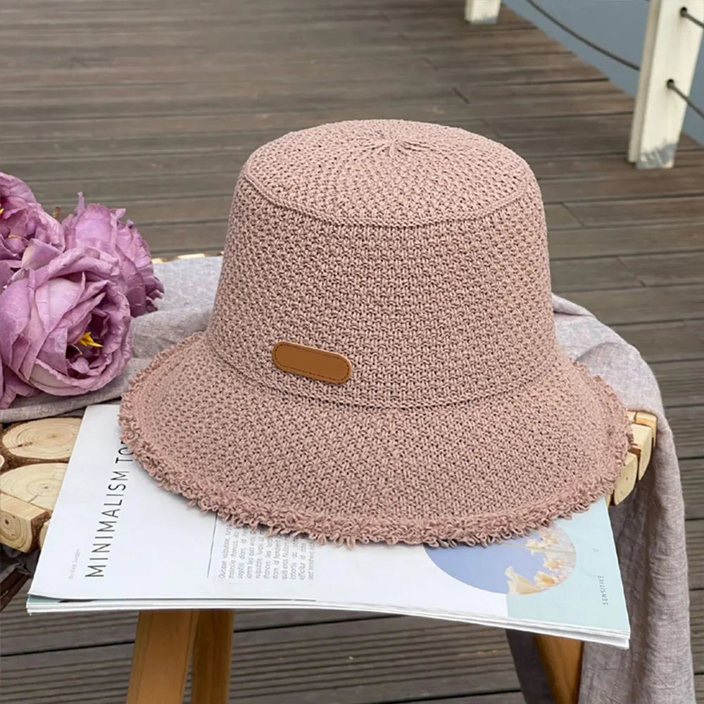 Korean Straw Hat Summer Women Sun Protection Bucket Hat