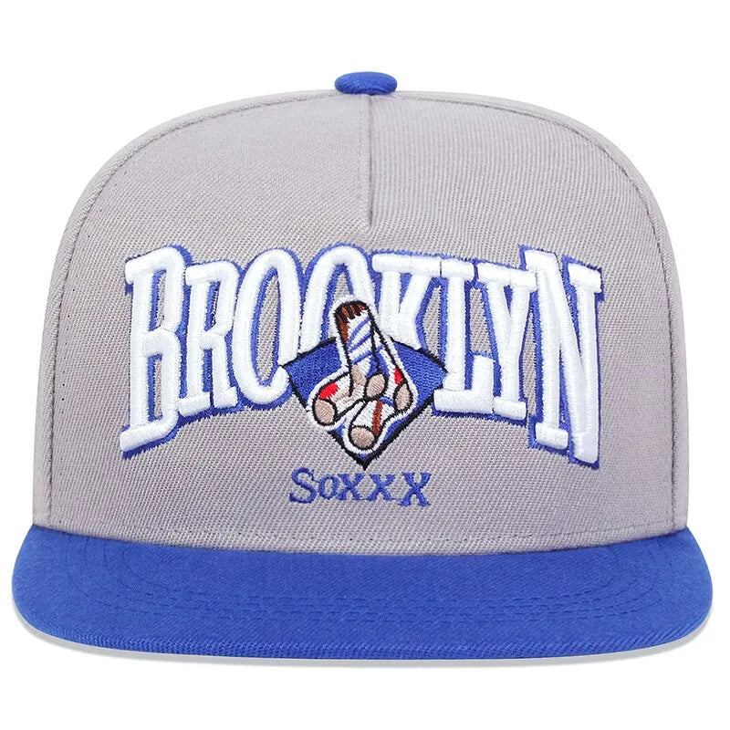 Brooklyn Socks Embroidery Snapback Cap Summer Leisure