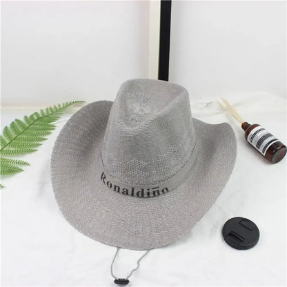 Straw Sun Hat Casual Breathable Cowboy Wide Brim Jazz Hat