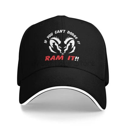 If You Can`T Dodge It Ram It Print Sandwich Baseball Cap Summer