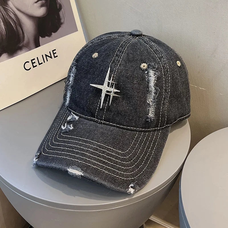 Street Retro Vintage Vintage Cowboy Hole Baseball Cap
