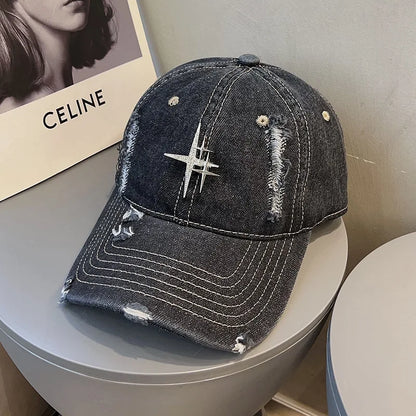 Street Retro Vintage Vintage Cowboy Hole Baseball Cap