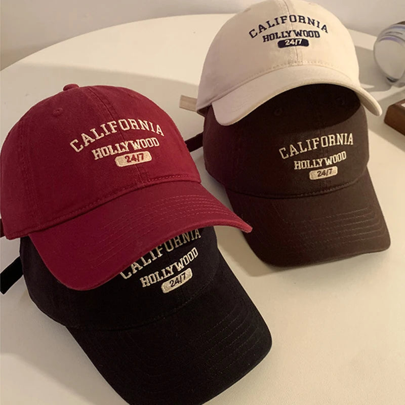 Retro Letter Embroidery Baseball Caps For Women Men Summer Sport