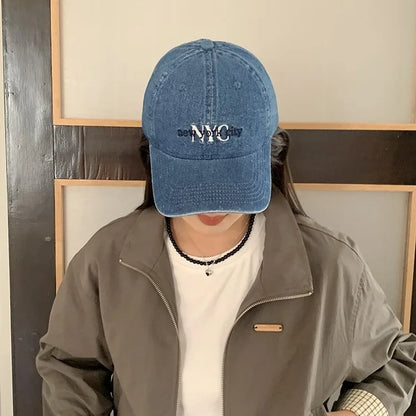 Unisex NYC Letter Embroidery Denim Baseball Cap