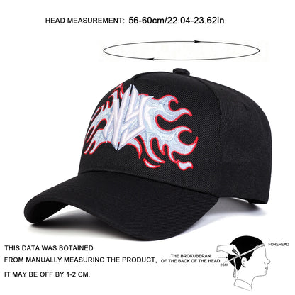 Unisex NY Flame Embroidery Baseball Caps Spring Autumn Outdoor Sports Cap