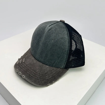 New Unisex Color Block Broken Style Baseball Hats