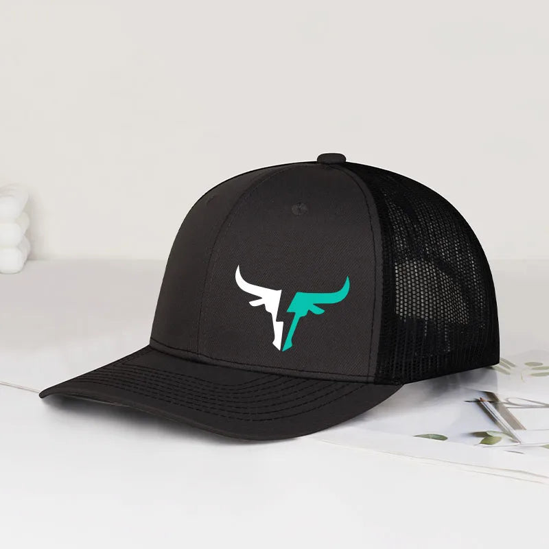 Bulls Logo Printed Mesh Cap Lightweight Breathable Adjustable Sun Hat Unisex Casual Cap