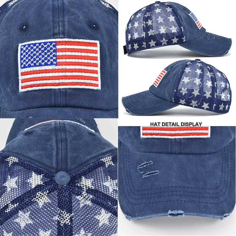 New Embroidered USA Flag Baseball Hat Men