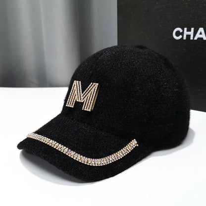 Fashion Diamond D Letter Baseball Cap For Women Summer