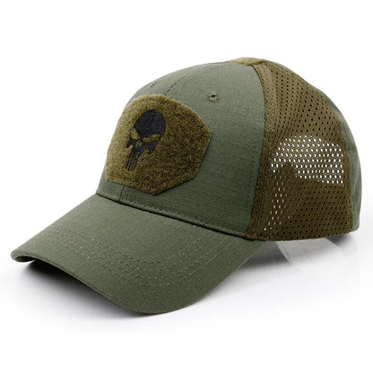 2024 New Summer Camouflage Skull Baseball Mesh Cap