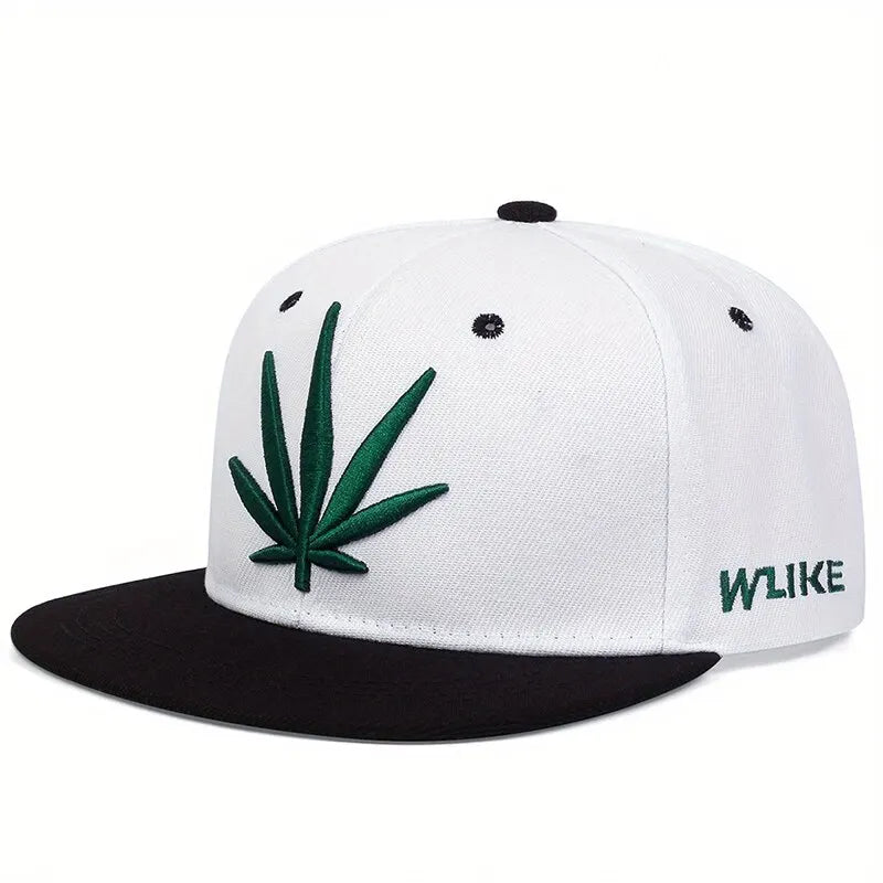 Unisex Plant Embroidery Hip-Hop Hats Outdoor Adjustable
