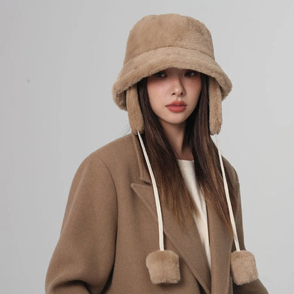 Bomber Winter Warm Bucket Hat Hats For Women Golf Cap