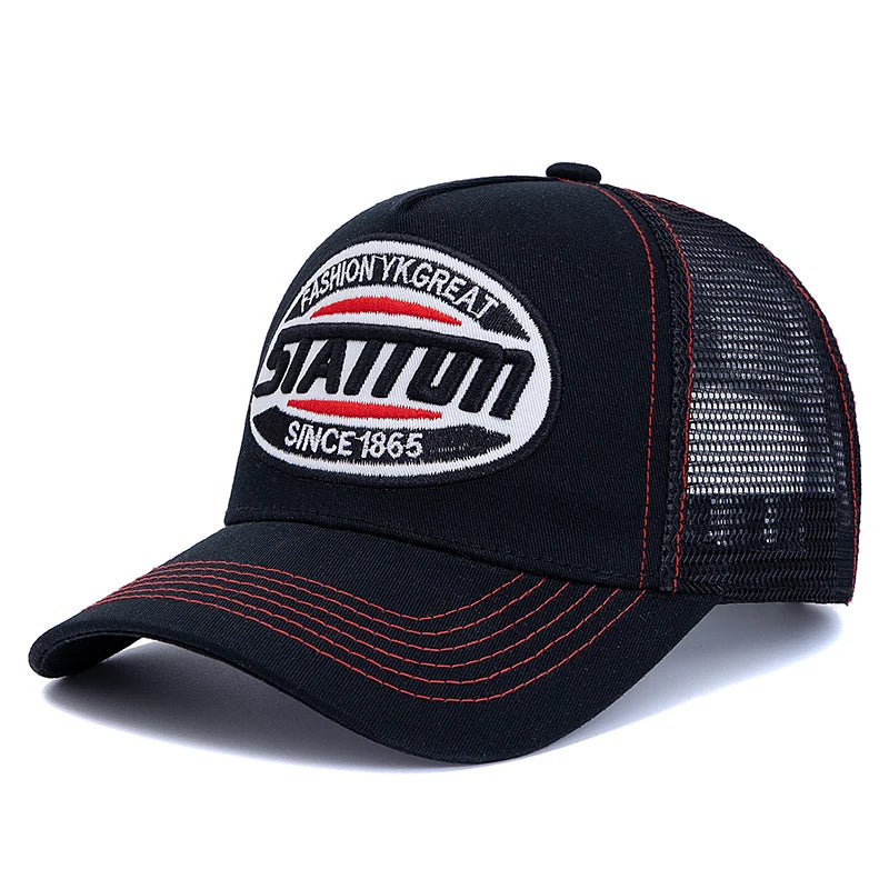 Unisex Baseball Cap Classic Station Letter Pattern Mesh Cap Men And Women