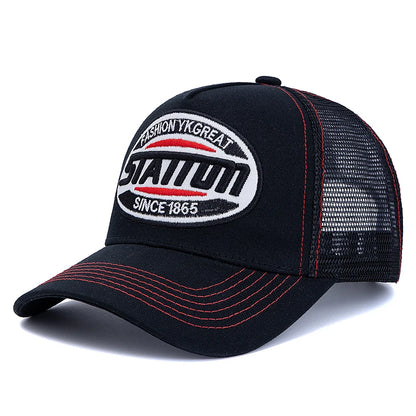 Unisex Baseball Cap Classic Station Letter Pattern Mesh Cap Men And Women