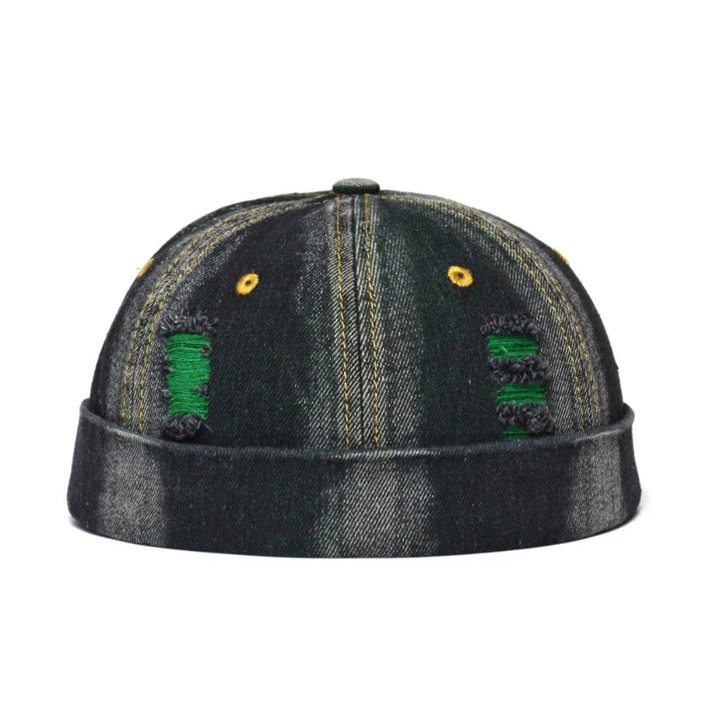 Fashion Vintage Docker Cap Rolled Cuff Adjustable Melon Cap