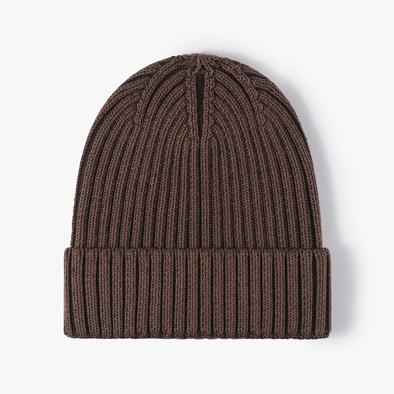 Men's Women Big Head Winter Brimless Head Wrapped Cotton Knit Cap