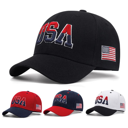 New USA Side American Flag Men's Street Hip Hop Hat Baseball Hat Fashion Women's Outdoor