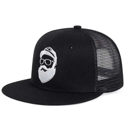 Unisex Old Man Embroidery Hip Hop Net Hats Adjustable Casual Snapback Baseball Caps Outdoor Sunscreen Hat