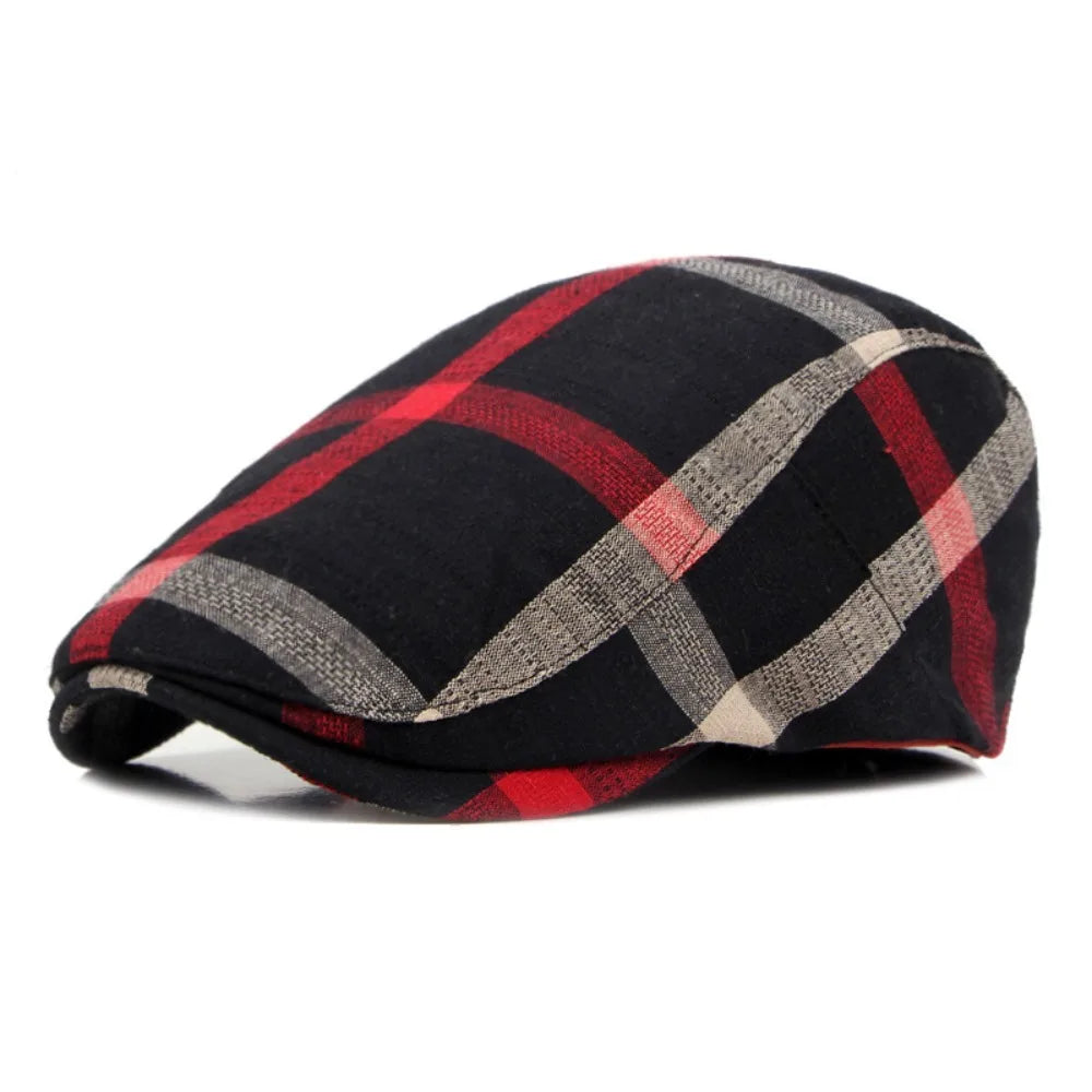 Unisex Colorful Plaid Berets Thin Soft Newsboy Caps