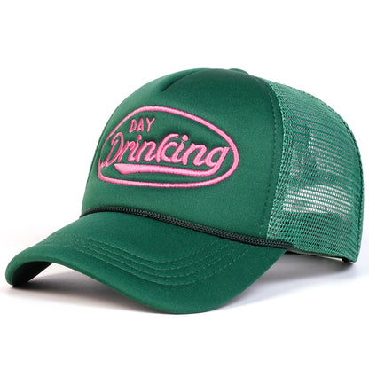 Unisex Day Drinking Letter Embroidery Baseball Net Caps Spring Summer