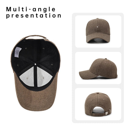 Hat with a Large Head Circumference That Makes the Face Look Smaller, Hard-Brimmed Baseball Cap for Women