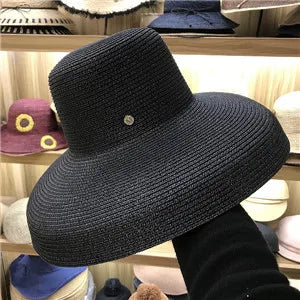 Sunscreen Hepburn Elegant Lady Straw Leisure Cap Women Bucket Hat