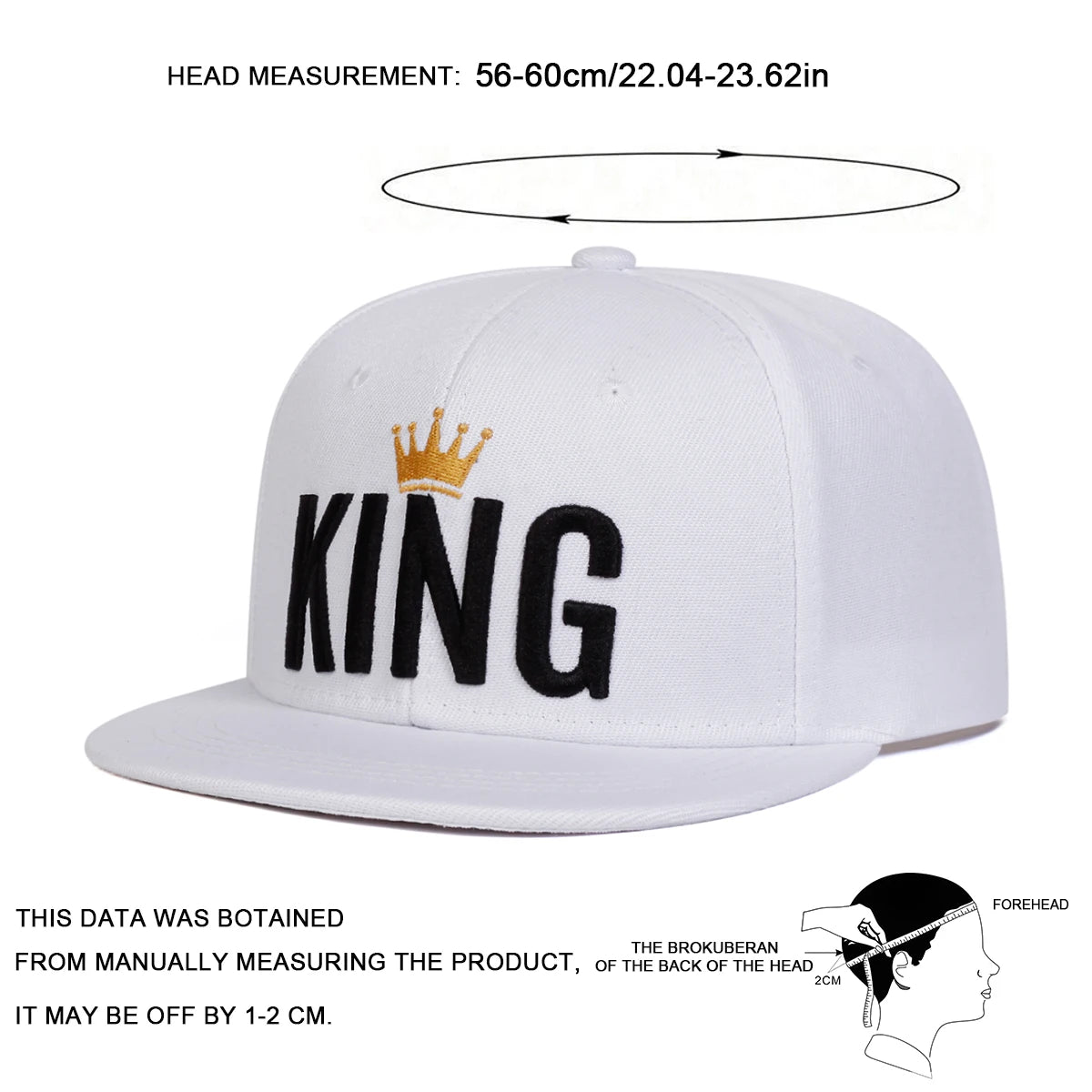 Unisex Crown KING Embroidery Hip Hop Hats Spring Autumn Outdoor Adjustable Casual Baseball Caps Sunscreen Hat