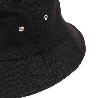 Solid Color Iron Pin Rings Personality Bucket Hat