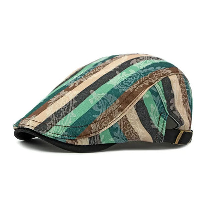 Spring Cotton Print Newsboy Caps Flat Peaked Cap Men And Women