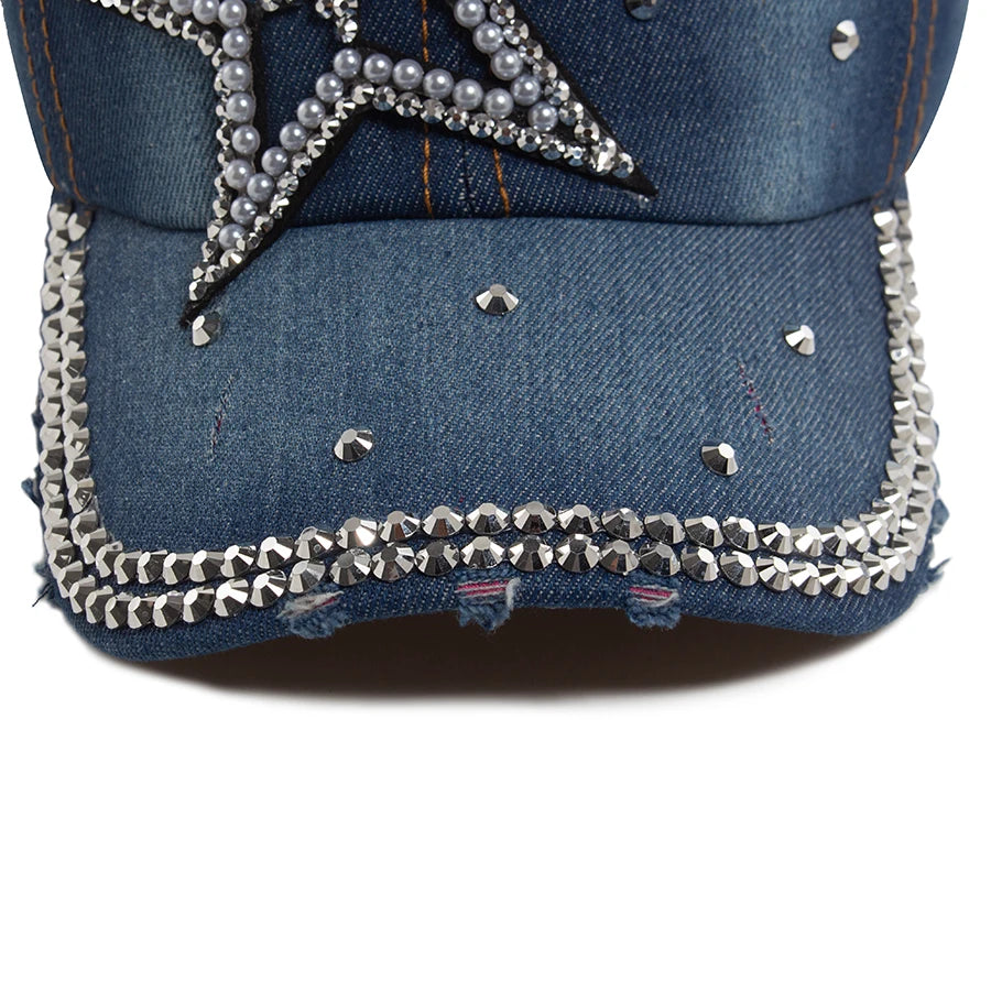 Denim Cloth Baseball Cap Women Fashion Vintage Snapback