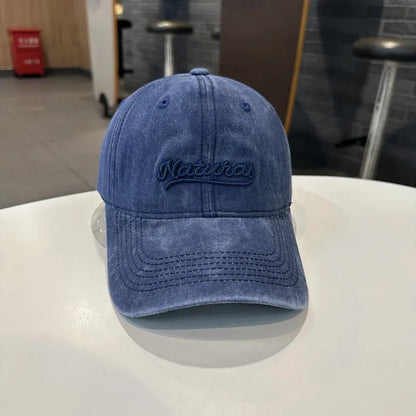 Letter Embroidered Washed Versatile Baseball Cap