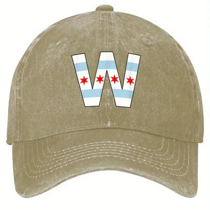 Chicago Flag W Letter Baseball Cap Cotton Adjustable Adult Casual Sports Snapback Hat