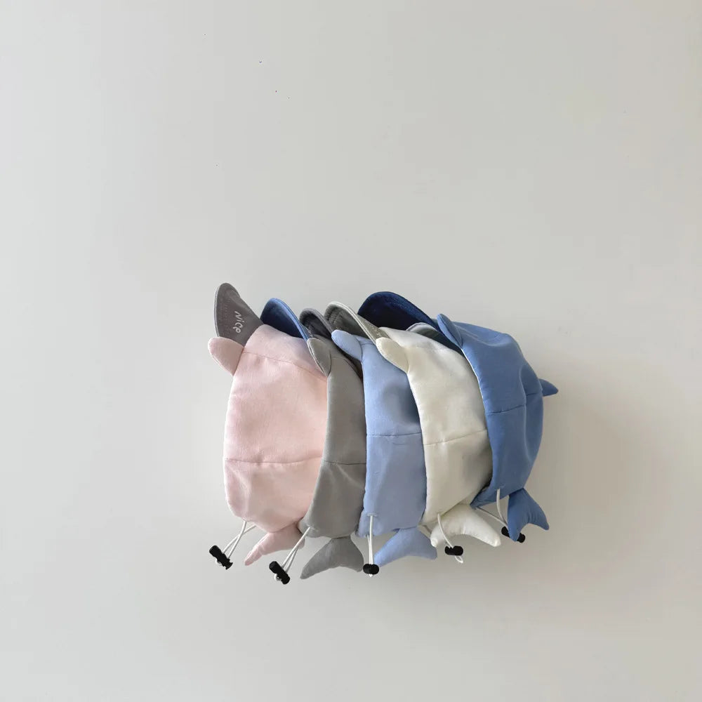 New 3-16M Baby Hat Contrast Color Cute Shark Shape Toddlers Baseball Cap