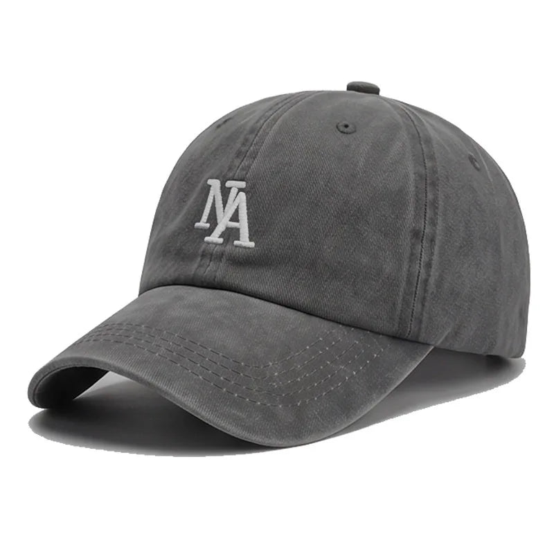 Washed Embroidered Letter Cap Retro Face Small Soft Top Baseball Cap Spring And Autumn Travel Sun Protection Hat