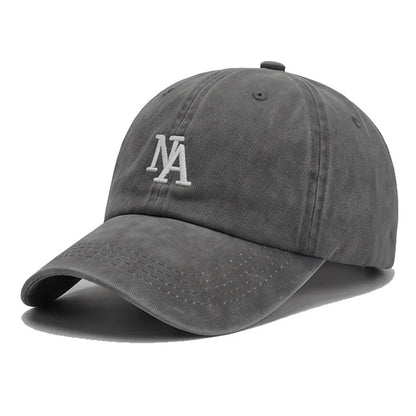 Washed Embroidered Letter Cap Retro Face Small Soft Top Baseball Cap Spring And Autumn Travel Sun Protection Hat