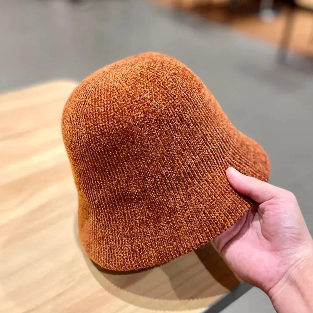 Casual Chenille Knitted Fisherman Hat British