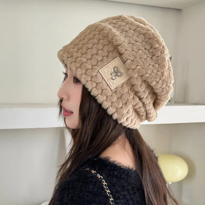 Warm Beanie Fashionable Pile Hat Leopard Print Plush Hat