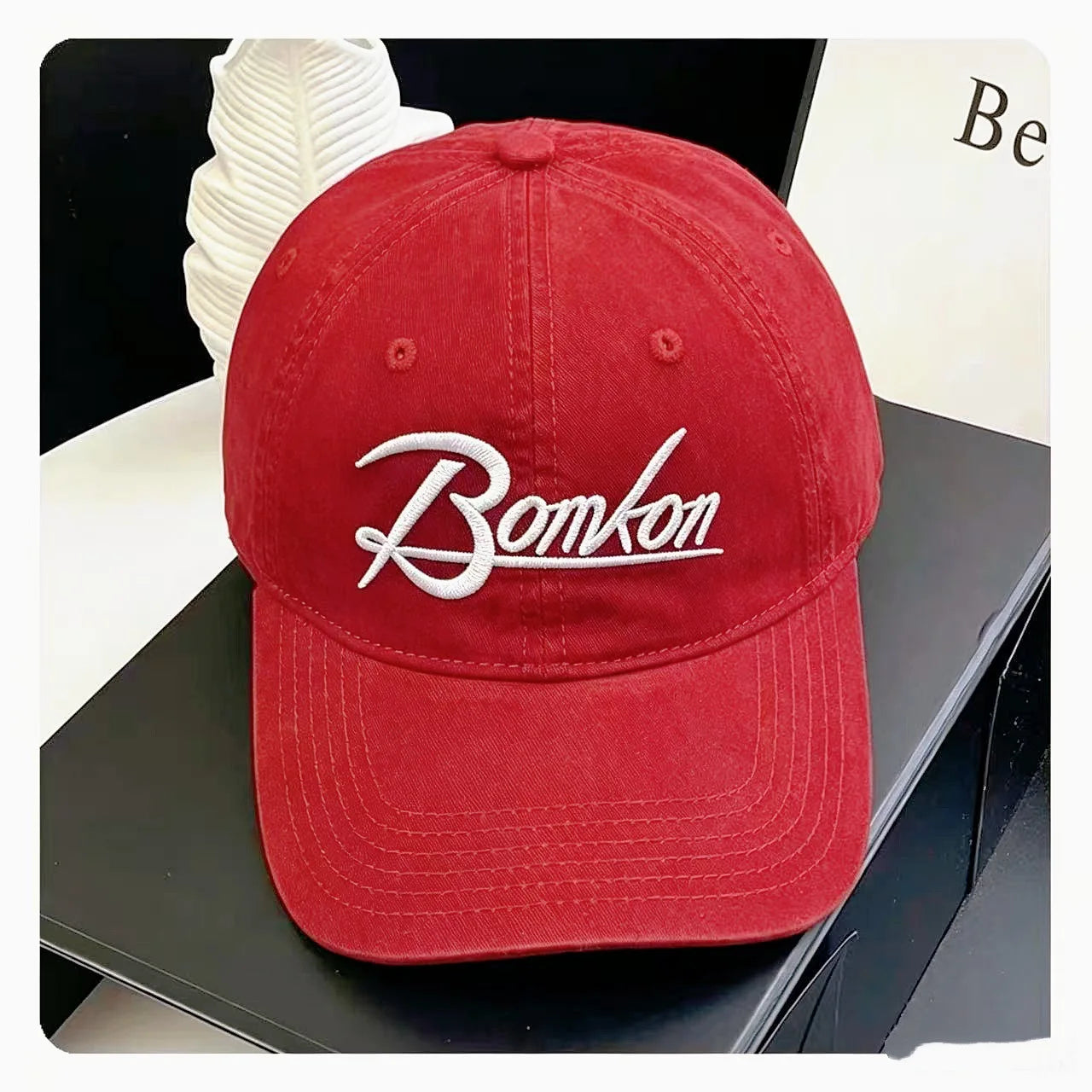 Unisex Washed Denim Baseball Caps Letter Embroidery Kpop Cotton Cap For Women Men