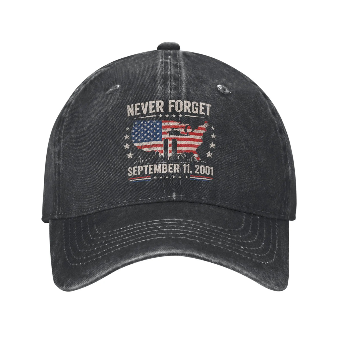 Never Forget September 11 2001 Memorial Day American Flag Casual Baseball Cap