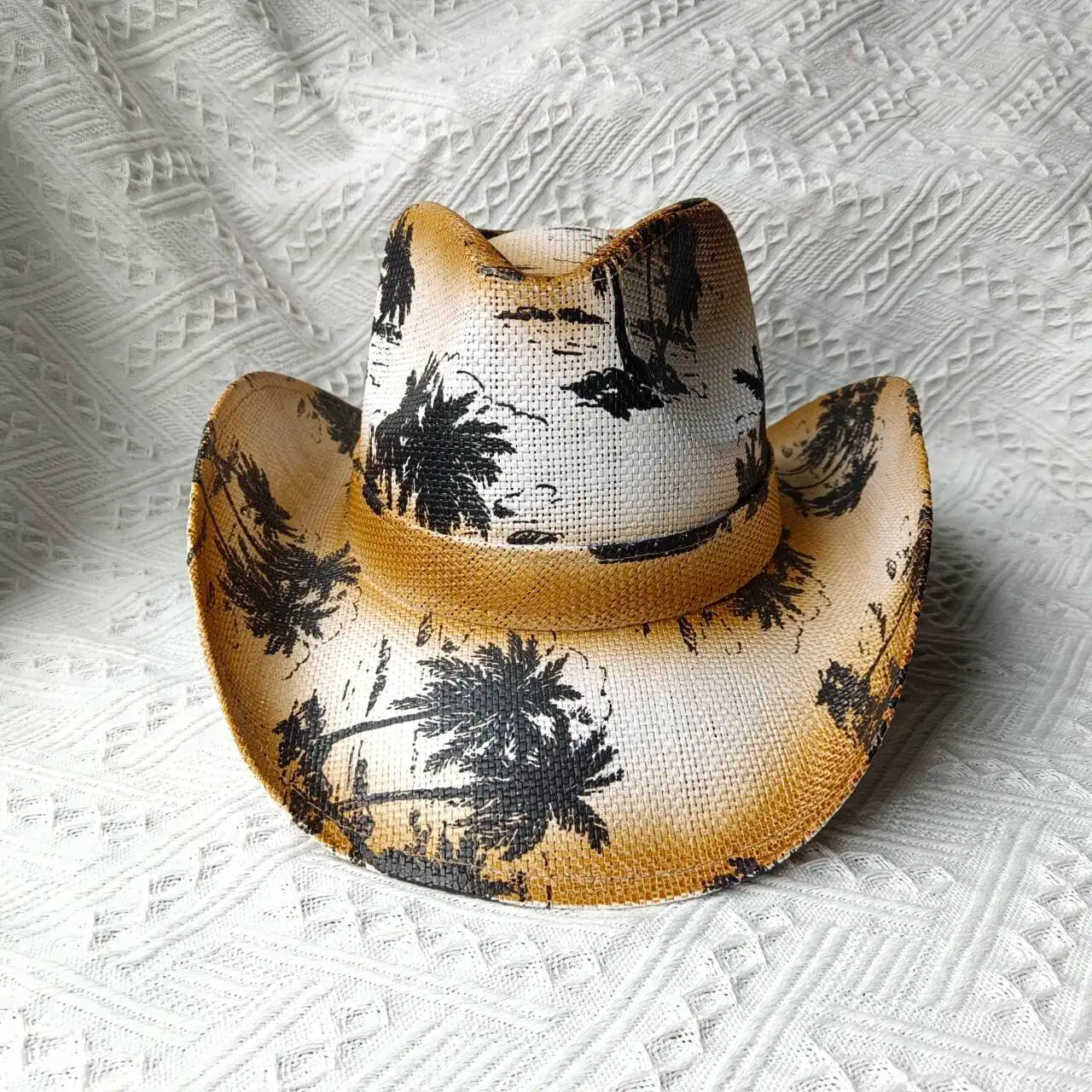 Woven Hard Summer Sapphire Accessories Neutral Cowboy Hat