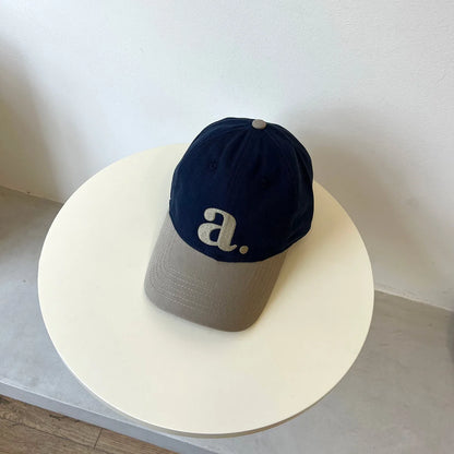 Embroidered “A” Wide-Brimmed Baseball Cap Women