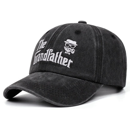 The Grandfather Washed Baseball Cap Retro Casual Women Men Dad Hat Denim Embroidered Hat