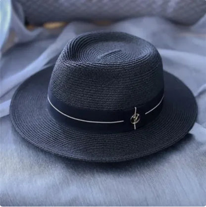 Panama Straw Hat With UPF 50+ Wide Brim Beach Cap
