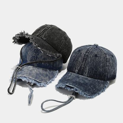 Solid Washed Denim Baseball Cap
