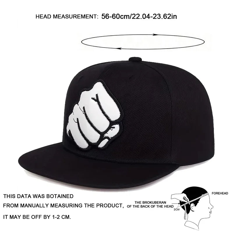 Unisex Fist Leather Label Hip-Hop Hats Spring Autumn