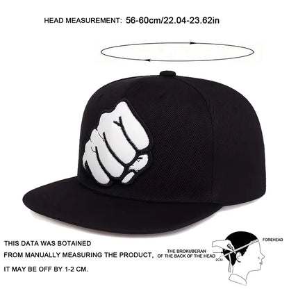 Unisex Fist Leather Label Hip-Hop Hats Spring Autumn