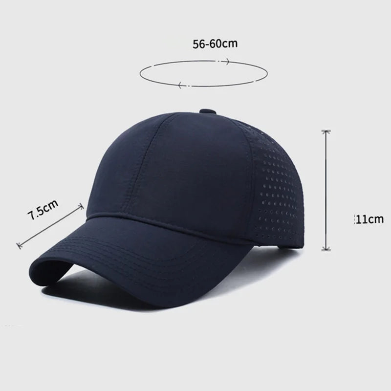 Cycling Baseball Cap Mesh Breathable Sun Hat Quick Dry Lightweight Fishing UV Protection Outdoor Summer Casual Cap