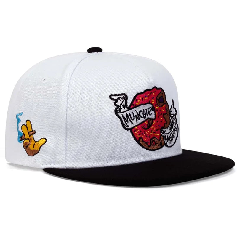 Unisex Doughnut Embroidery Hip Hop Hats Outdoor Adjustable Casual Sunscreen Hat